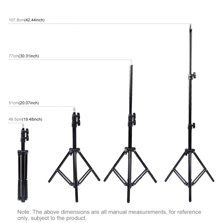 PULUZ 1.1m Tripod Mount + Live Broadcast Dual Phone Bracket + 6.2 inch 16cm LED Ring Vlogging Video Light Kits