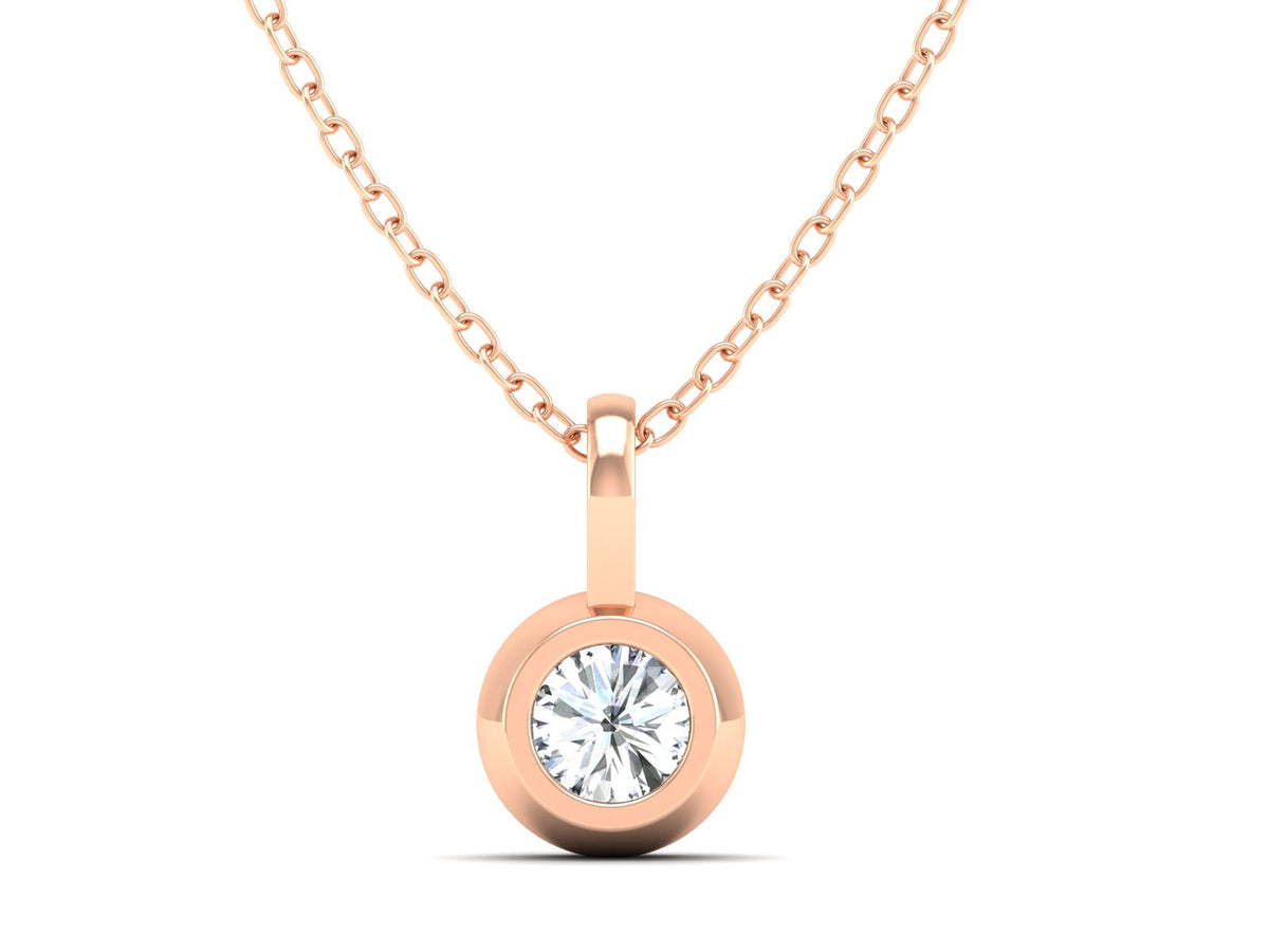 1ct - Solitaire Natural Certified Diamond Pendant in 18K Gold