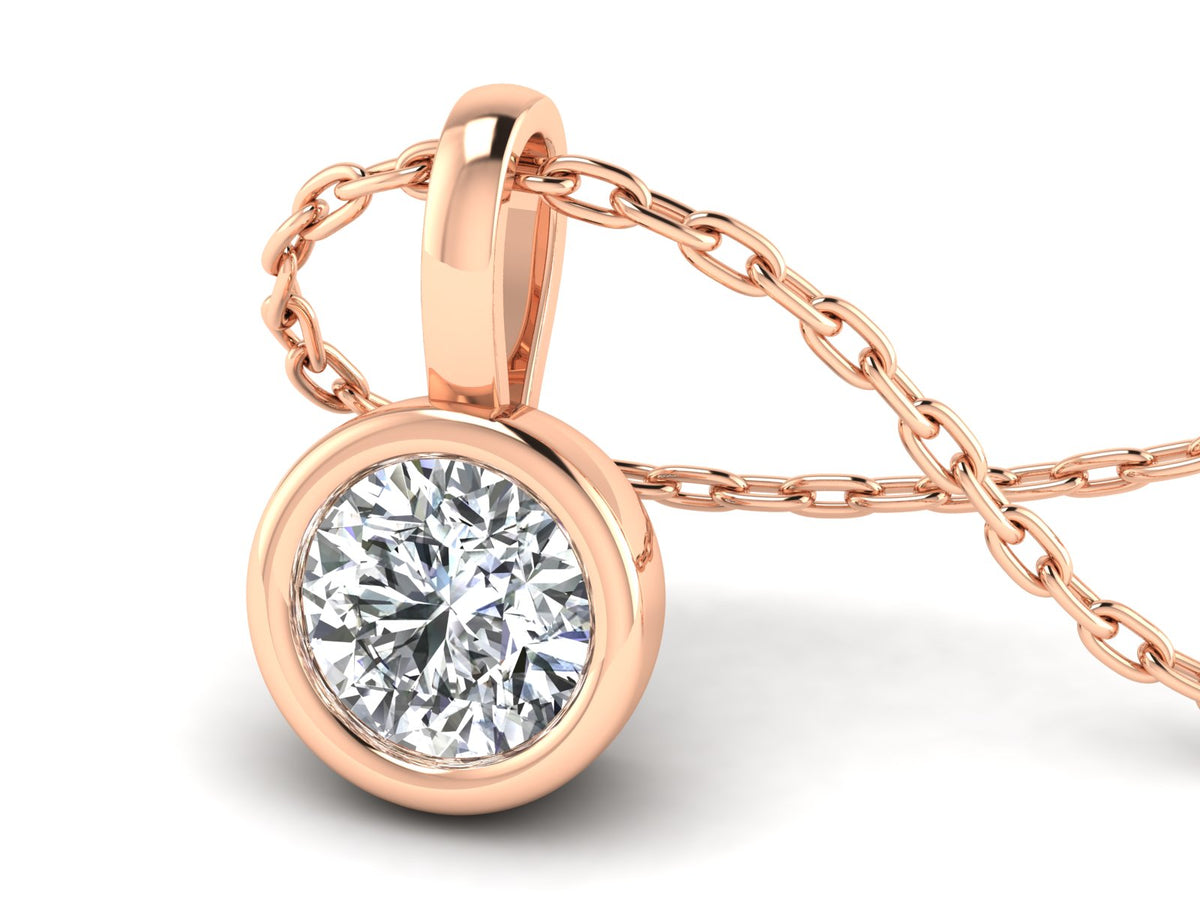 1ct - Solitaire Natural Certified Diamond Pendant in 18K Gold