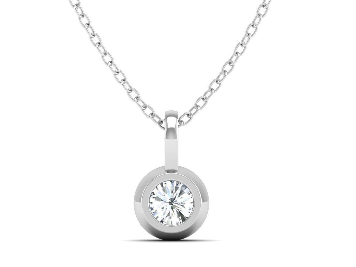1ct - Solitaire Natural Certified Diamond Pendant in 18K Gold