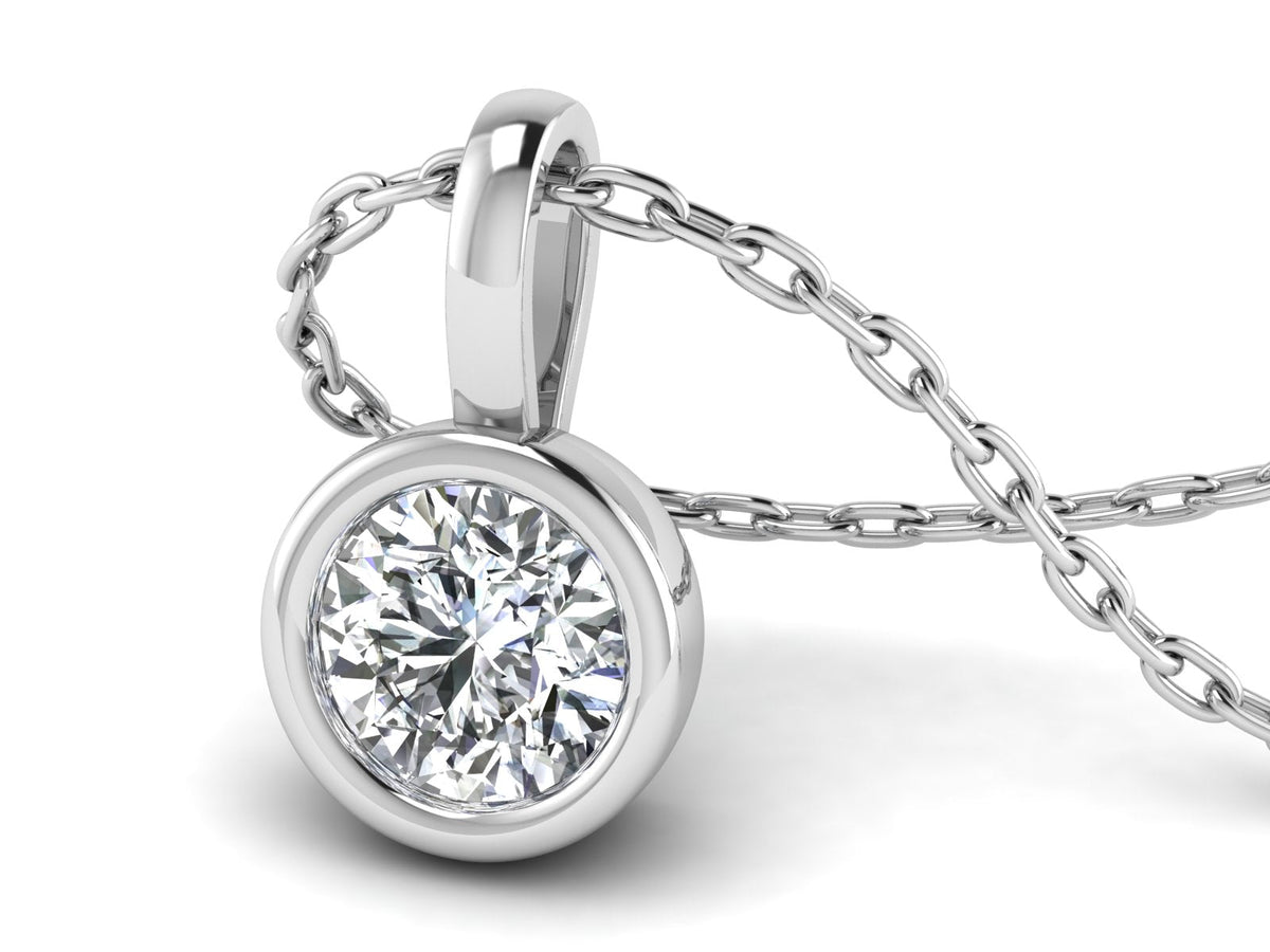 1ct - Solitaire Natural Certified Diamond Pendant in 18K Gold