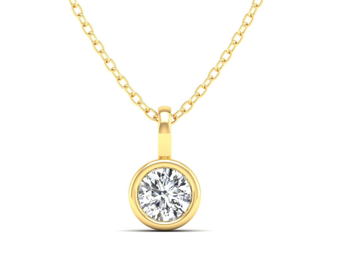 1ct - Solitaire Natural Certified Diamond Pendant in 18K Gold