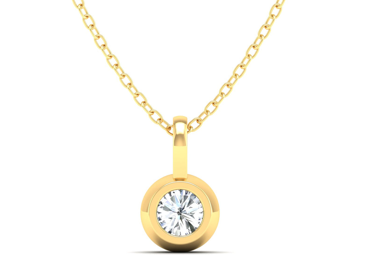 1ct - Solitaire Natural Certified Diamond Pendant in 18K Gold