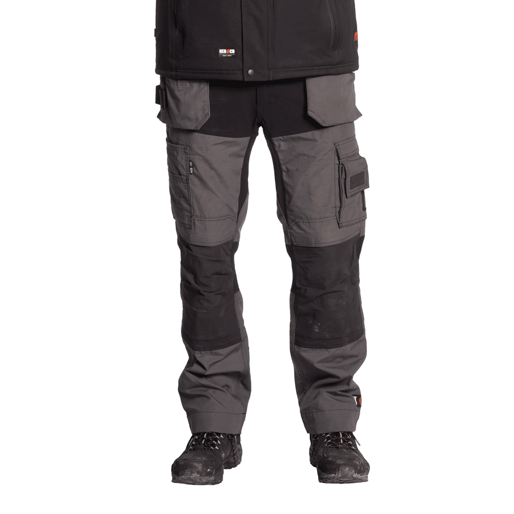 Herock Spector Short Leg Multi Pocket Holster Pocket Kneepad Stretch Trousers Antracite / Black / 30" Waist, 28" Leg