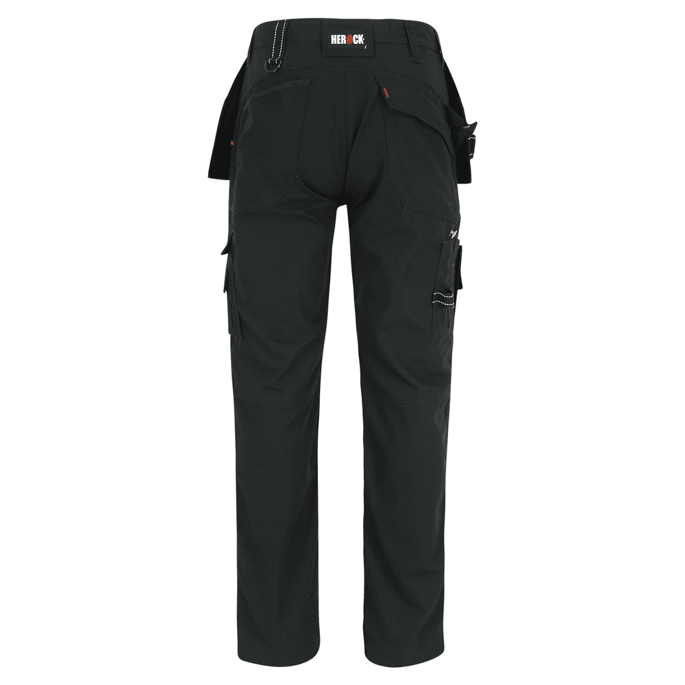 Herock Dagan Short Leg Water-Repellent Holster Pocket Kneepad Trousers Black, 40" Waist 28" Leg