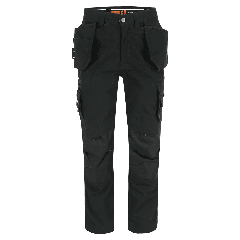 Herock Dagan Short Leg Water-Repellent Holster Pocket Kneepad Trousers Black, 40" Waist 28" Leg