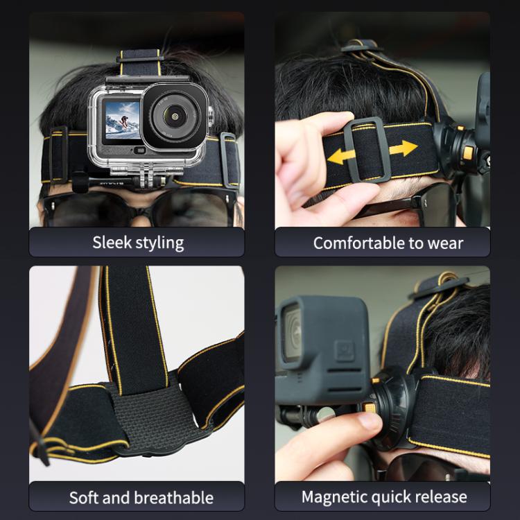 PULUZ Magnetic Quick-release Head Strap Harness Belt (Black)