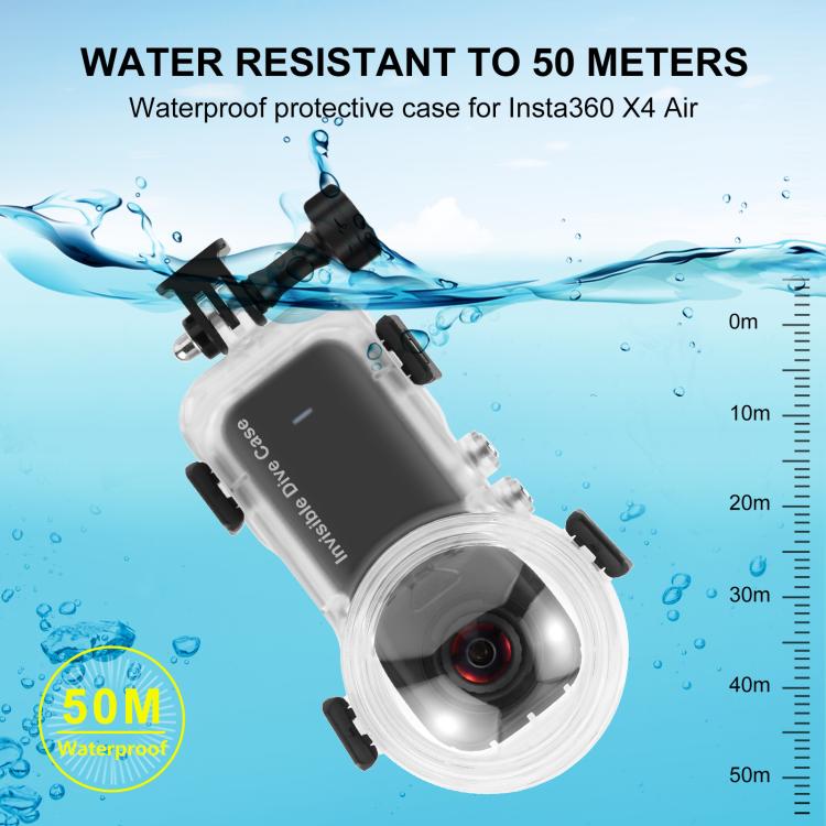 For Insta360 X4 Air PULUZ 50m Waterproof Sealed Diving Case, For Insta360 X4 Air