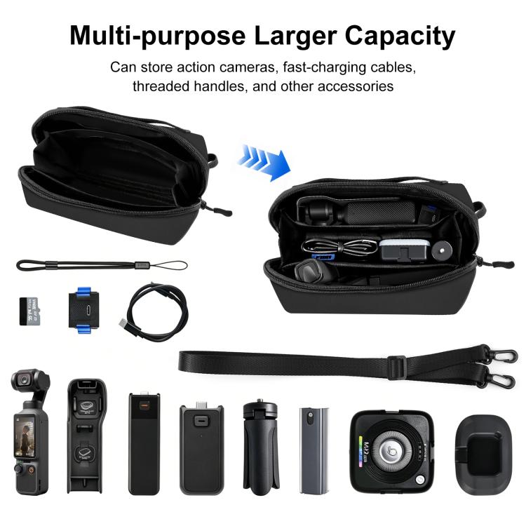 For DJI Osmo Pocket 4 / 3 PULUZ Multifunctional Carrying Storage Handbag Data Camera Digital Bag with Shoulder Strap
