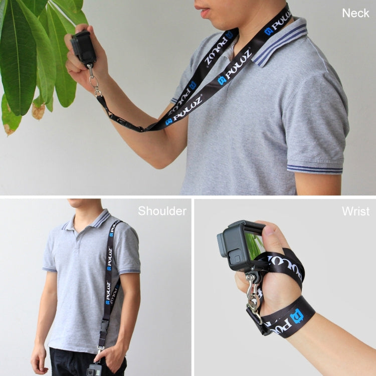 PULUZ 60cm Detachable Long Neck Strap Lanyard SlingGoPro, Insta360, DJI and Other Action Cameras, 60cm Neck Strap