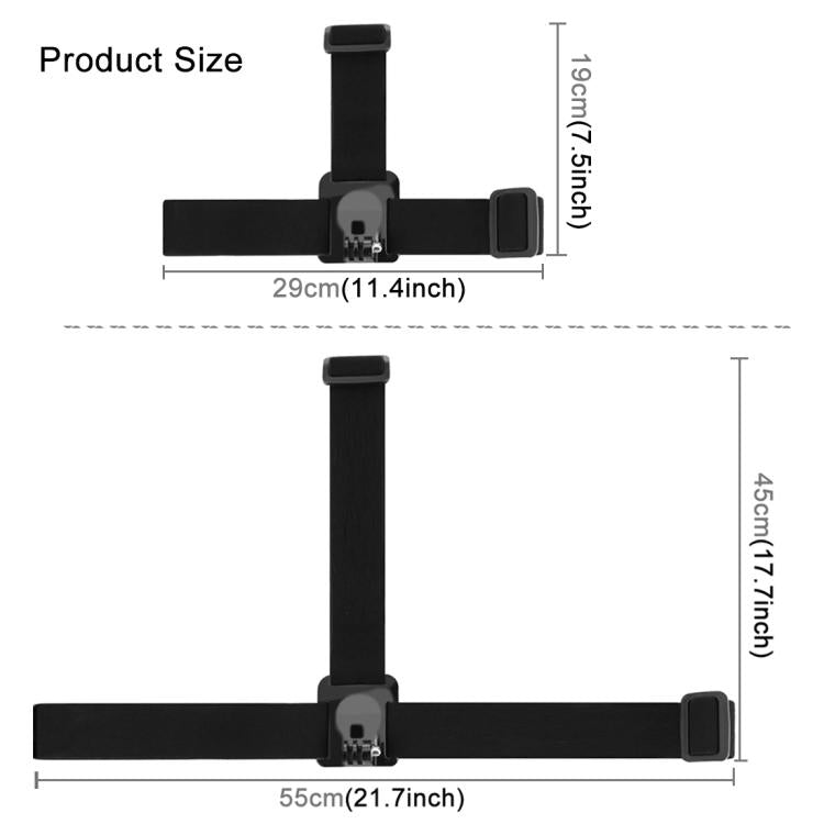 PULUZ Elastic Mount Belt Adjustable Head Strap for GoPro, Insta360 ONE R, DJI Osmo Action and Other Action Cameras, Head Strap