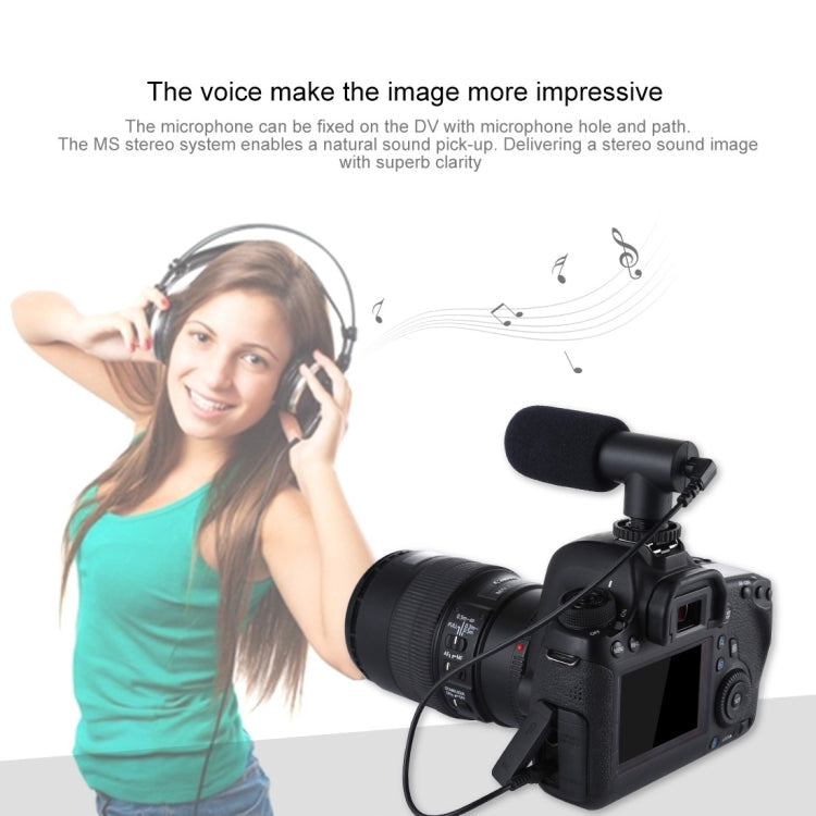 PULUZ 3.5mm Audio Stereo Recording Vlogging Professional Interview Microphone for DSLR & DV Camcorder, Smartphones, Mini Microphone