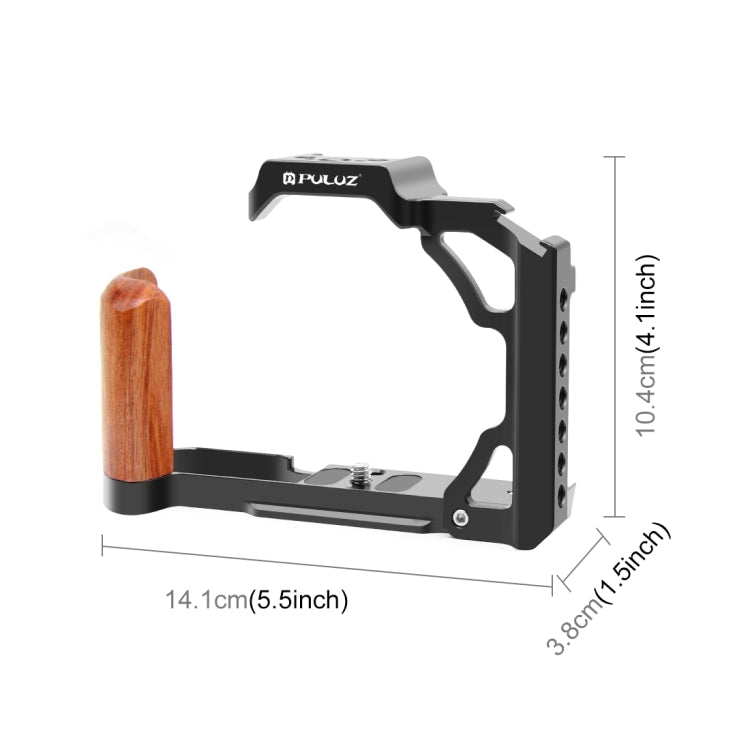 [US Warehouse] For Nikon ZFC PULUZ Wood Handle Metal Camera Cage Stabilizer Rig
