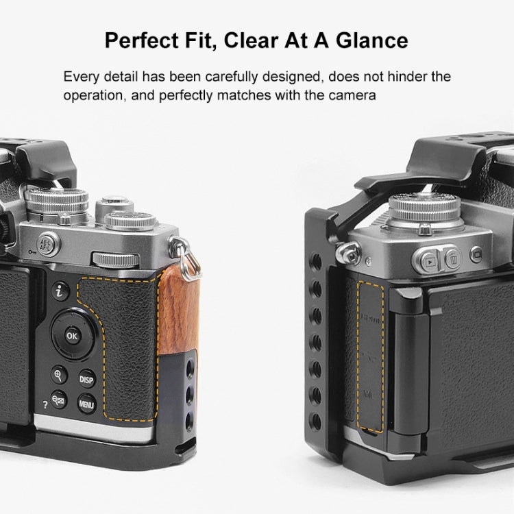 [US Warehouse] For Nikon ZFC PULUZ Wood Handle Metal Camera Cage Stabilizer Rig