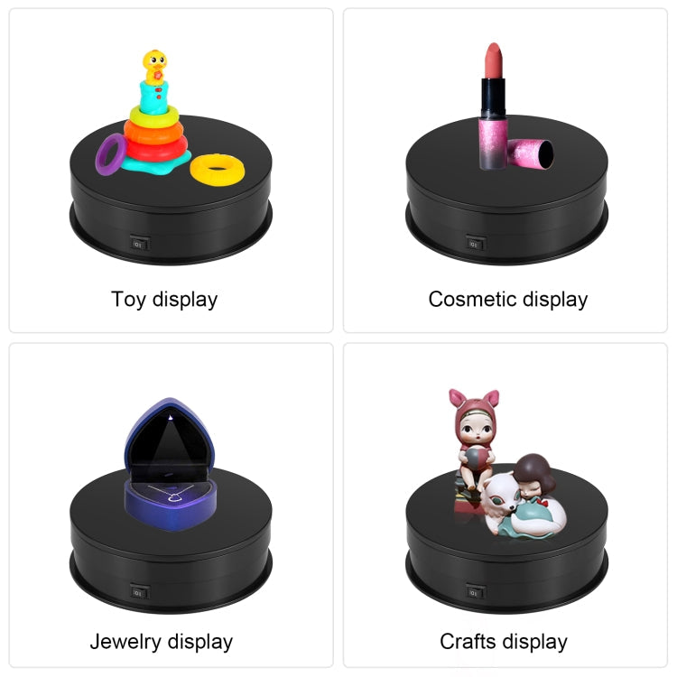 PULUZ 15cm Adjusting Speed Rotating Turntable Display Stand, Load: 3kg, 15cm Load 3kg Black, 15cm Load 3kg White