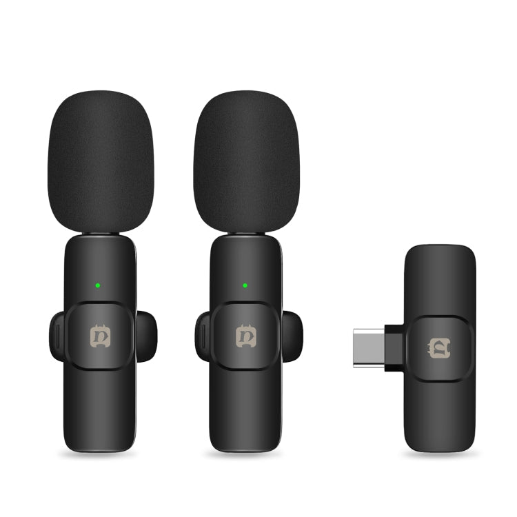 PULUZ Wireless Lavalier Microphone – Type-C Receiver + Dual Microphones