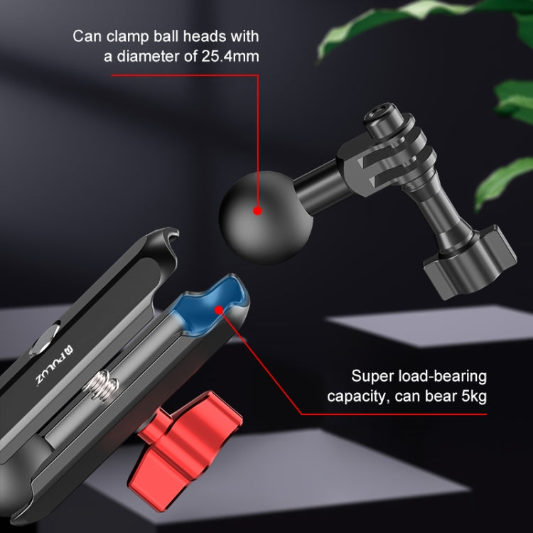 PULUZ Motorcycle Handlebar Crab Clamp CNC Metal Magic Arm Rod Mount