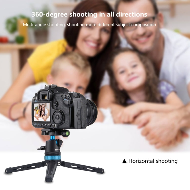 PULUZ Pocket Mini Adjustable Metal Desktop Tripod Mount with 360 Degree Ball Head for DSLR & Digital Cameras, Adjustable Height: 11-20.2cm, Tripod with Head(L)