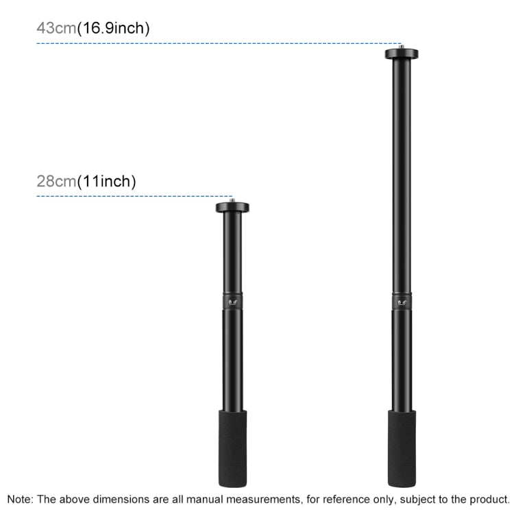PULUZ  Handheld Adjustable Aluminum Alloy Tripod Mount Monopod Extension Central Shaft Rod
