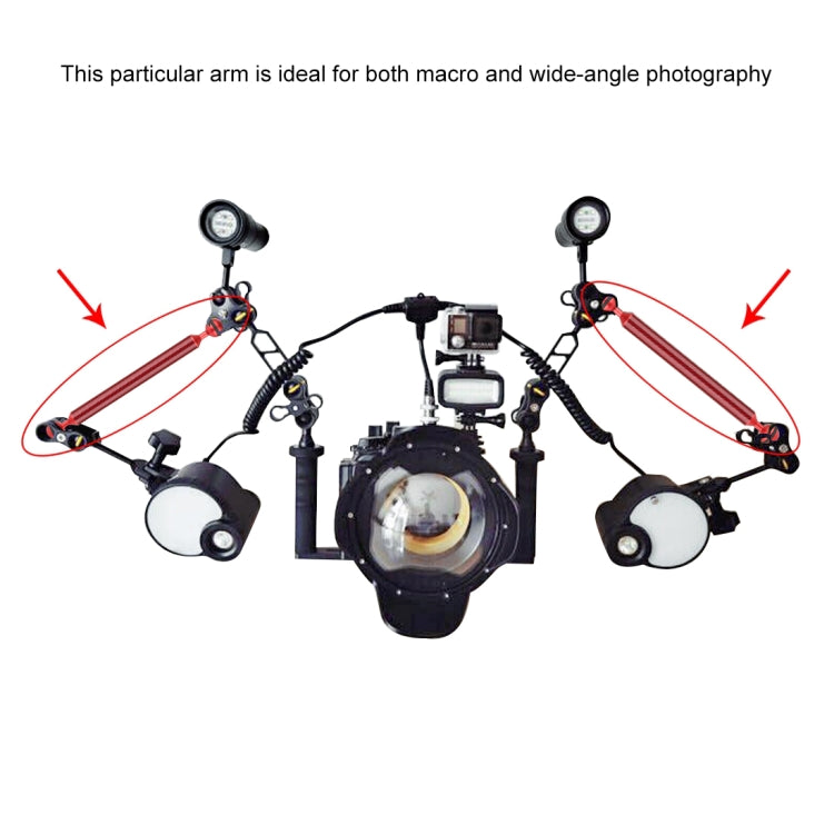 PULUZ 5 inch 13cm Length 20.8mm Diameter Dual Balls Carbon Fiber Floating Arm, Ball Diameter: 25mm, 5 inch Red, 5 inch Black, 5 inch Blue