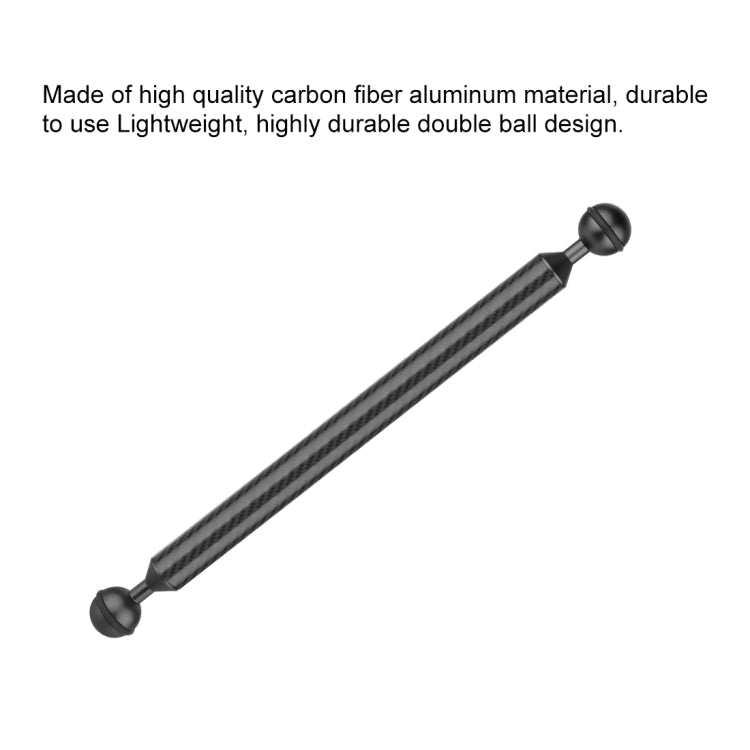 PULUZ  12 inch 30.4cm Length 20.8mm Diameter Dual Balls Carbon Fiber Floating Arm, Ball Diameter: 25mm, 12 inch Black