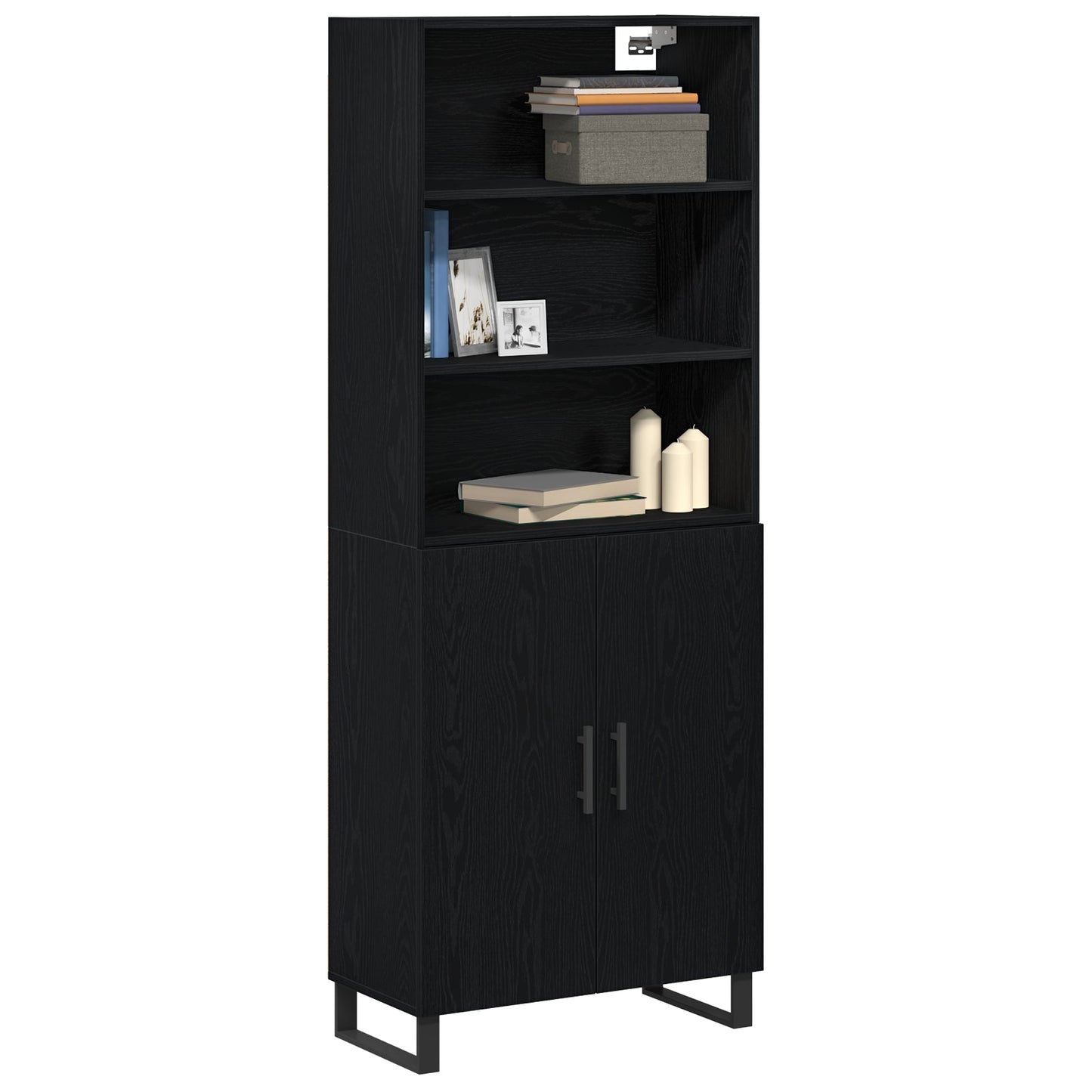 Highboard Black Oak 69.5x34x180 cm Engineered Wood, vidaXL Sideboard Black Oak 69.5x34x90 cm Engineered Wood, vidaXL Hanging Wall Cabinet Black Oak 69.5 x 32.5 x 90 cm