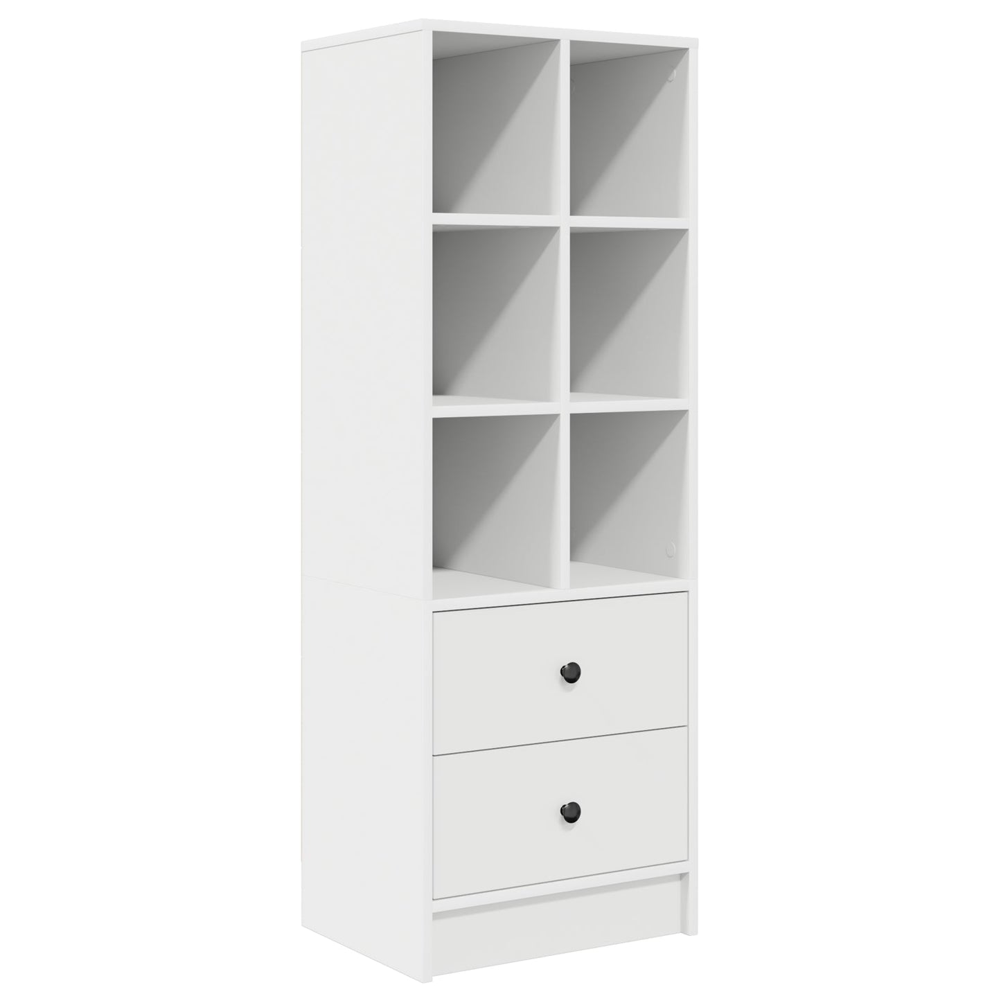 Desk with Storage White Engineered Wood