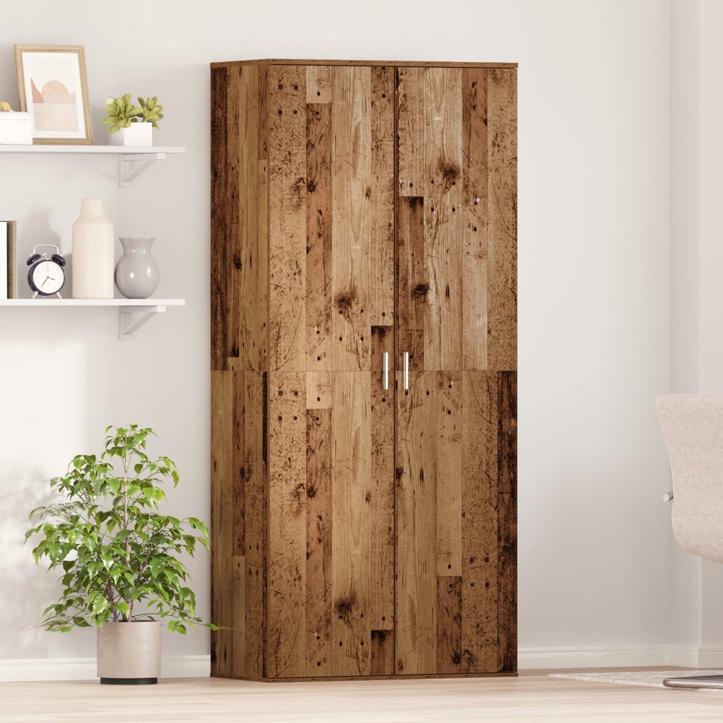 Highboard Old Wood 80x39x178 cm Engineered Wood