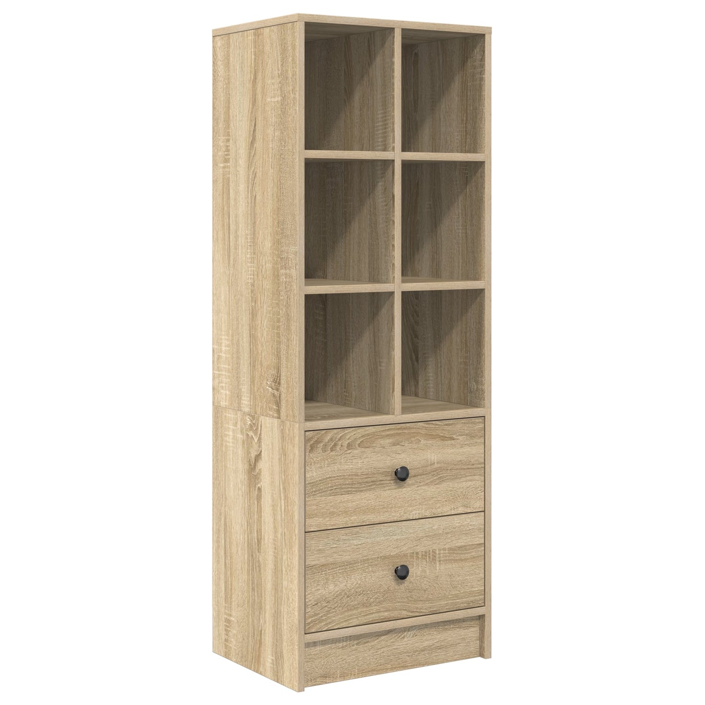 Desk with Storage Sonoma Oak Engineered Wood