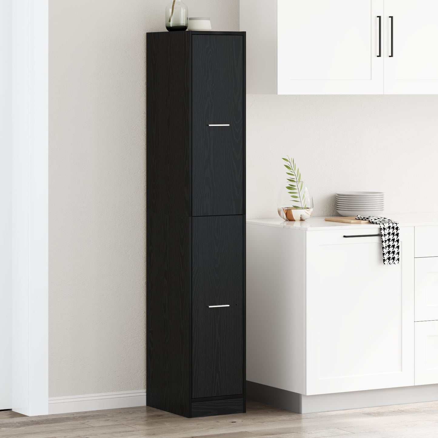 Apothecary cabinet Black Oak 30x41x174.5 cm Engineered Wood