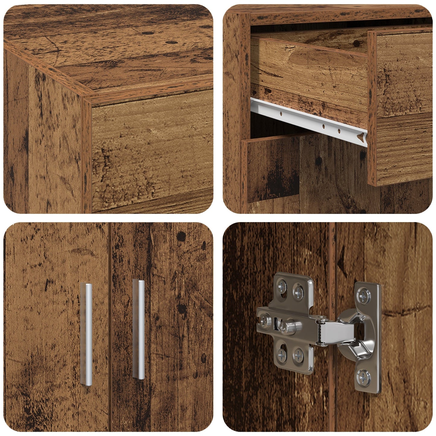 Storage Cabinet Old Wood 80x42.5x93.5 cm Engineered Wood