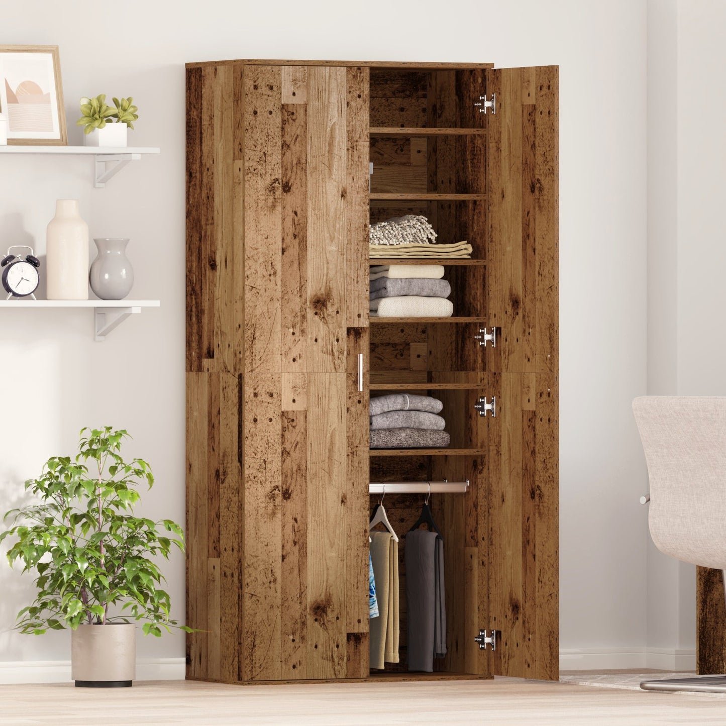 Highboard Old Wood 80x39x178 cm Engineered Wood
