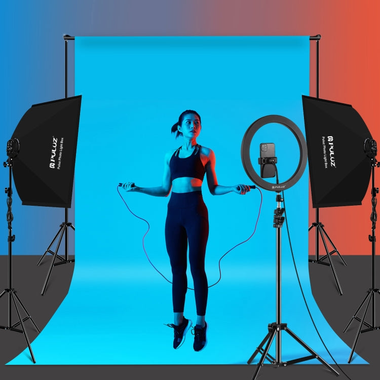 PULUZ 50x70cm Studio Softbox + 2m Tripod Mount + 4 x E27 20W 5700K White Light LED Light Bulb Photography Lighting Kit, 4 x Bulb EU Plug, 4 x Bulb US Plug