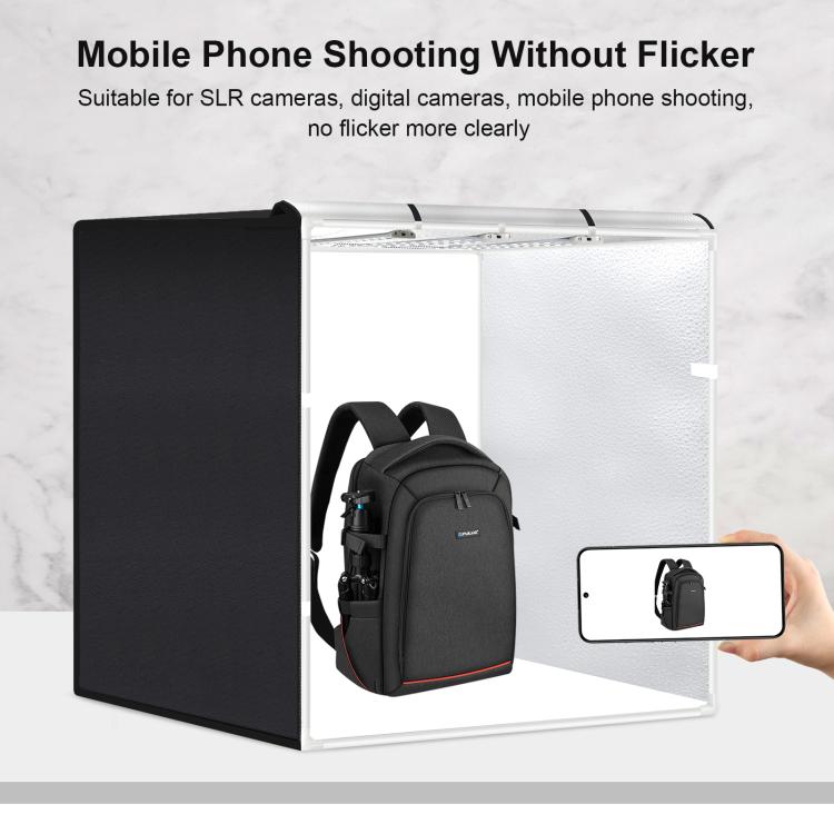 PULUZ 80cm Folding Portable 90W 14000LM High CRI White Light Photo Lighting Studio Shooting Tent Box Kit with 4 Colors Black, White, Orange, Green Backdrops (UK Plug)