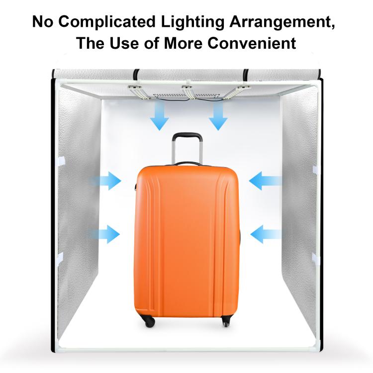 PULUZ 80cm Folding Portable 90W 14000LM High CRI White Light Photo Lighting Studio Shooting Tent Box Kit with 4 Colors Black, White, Orange, Green Backdrops (US Plug)