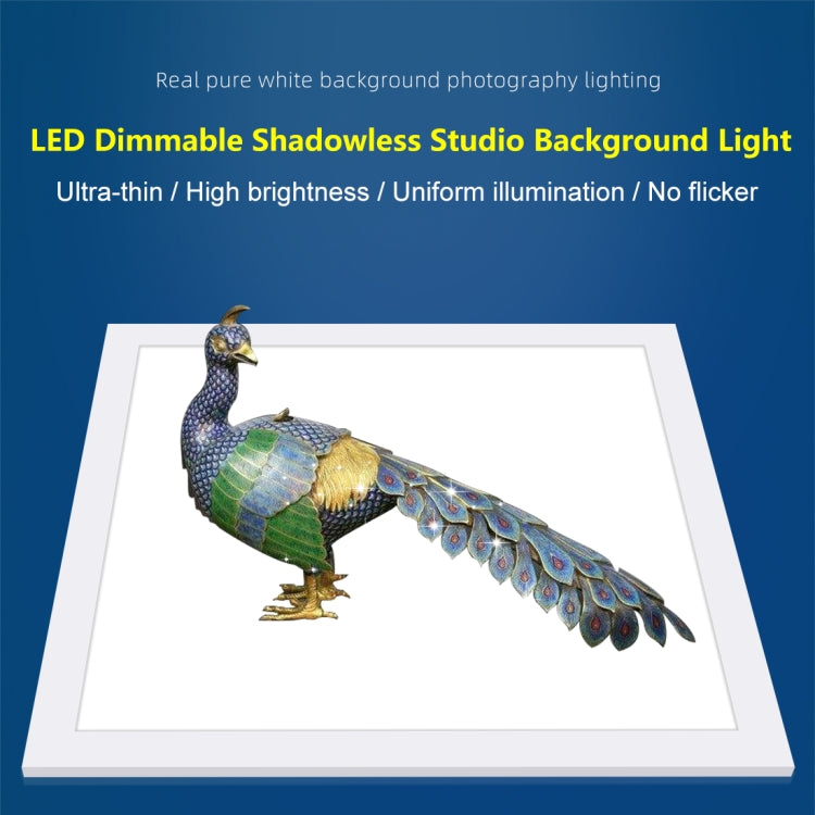 PULUZ 1000LM LED Acrylic No Polar Dimming Shadowless Light Pad with Switch for 40cm Photo Studio Box, Light(US), Light(UK), Light(EU)