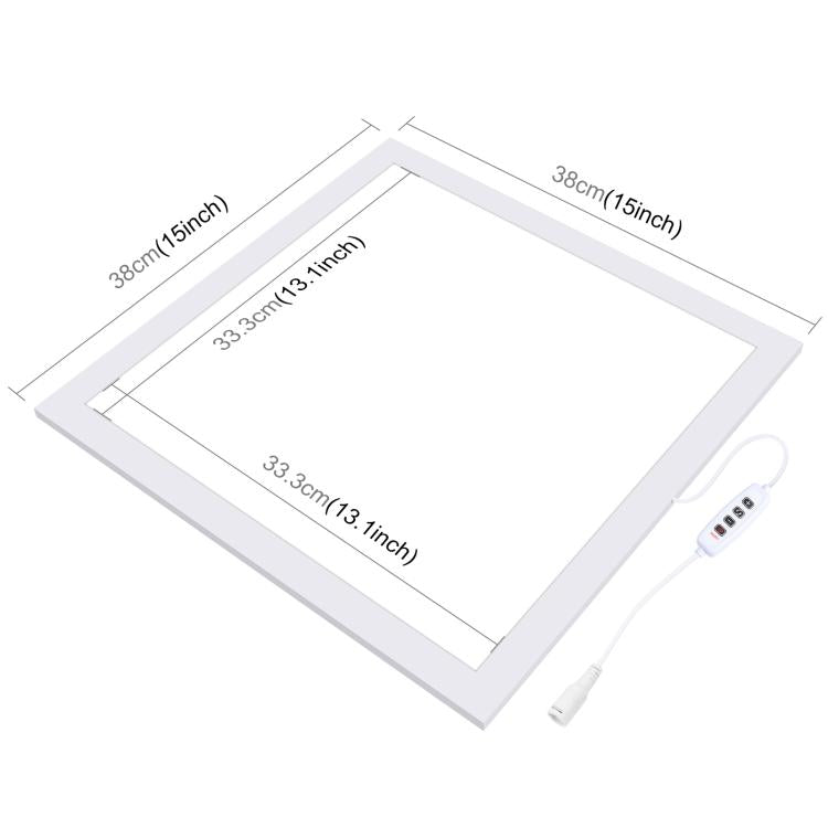 PULUZ 1000LM LED Acrylic No Polar Dimming Shadowless Light Pad with Switch for 40cm Photo Studio Box, Light(US), Light(UK), Light(EU)