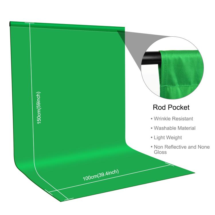 PULUZ 1m x 1.5m Photography Background Photo Studio Background Cloth Backdrop (Green)