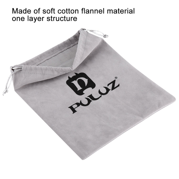 PULUZ Storage Bag with Stay Cord for GoPro, Insta360, DJI and Other Action Cameras Accessories, Flannel Bag, Size: 24.5cm x 20.5cm