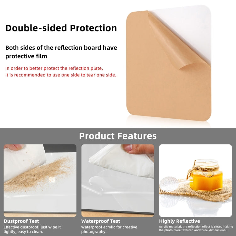 PULUZ 29cm Photography Acrylic Reflective Display Table Background Board, 29cm