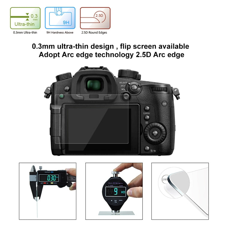 PULUZ 2.5D 9H Tempered Glass Film for Panasonic GH5 / GH5S , Compatible with Canon EOS M3 / M5 / M10 / R, For Panasonic GH5
