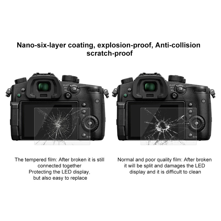 PULUZ 2.5D 9H Tempered Glass Film for Panasonic GH5 / GH5S , Compatible with Canon EOS M3 / M5 / M10 / R, For Panasonic GH5