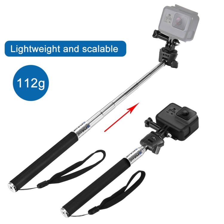 PULUZ Extendable Handheld Selfie Monopod for DJI, Insta360, GoPro and Other Action Cameras, Length: 22.5-80cm