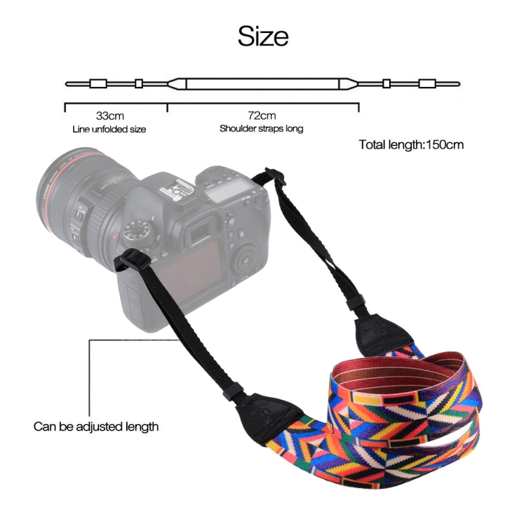 PULUZ Retro Ethnic Style Multi-color Series Shoulder Neck Strap Camera Strap for SLR / DSLR Cameras