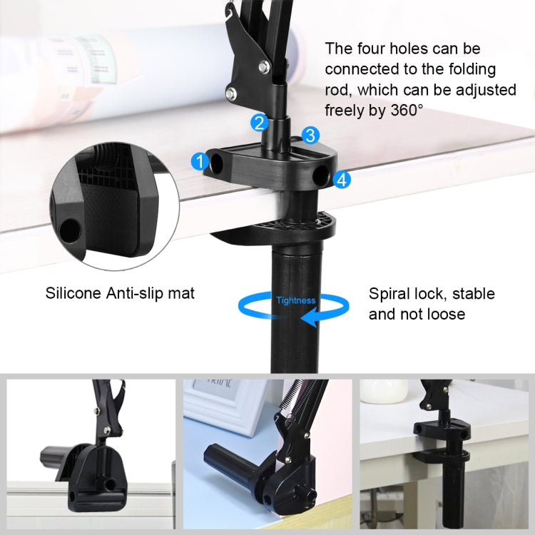 PULUZ Live Broadcast Desktop Articulating Arm Holder with Tablet Clamp (Black)