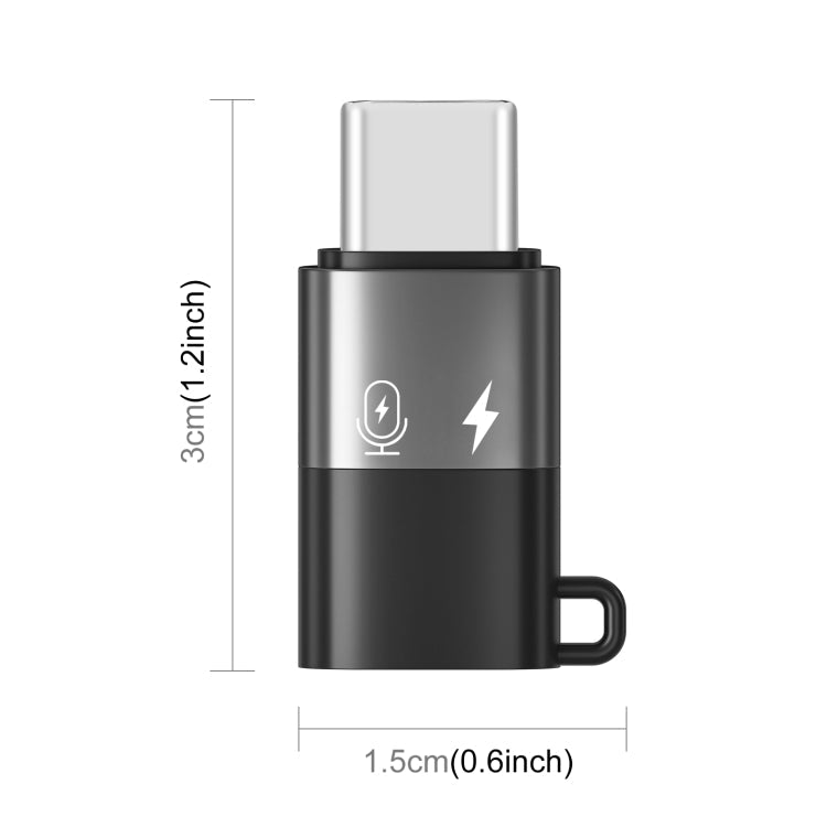 PULUZ 8 Pin to USB-C / Type-C OTG Adapter (Black)