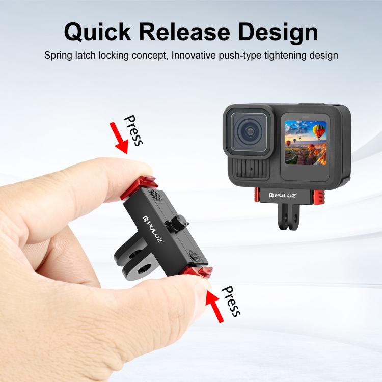 For GoPro HERO13 Black  PULUZ Magnetic Quick Release Base Mount (Black Red)