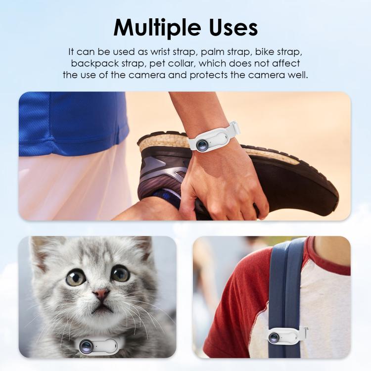 For Insta360 GO 3 / GO 3S PULUZ Camera Silicone Case Wristband Bicycle Strap Extension Mount (White)