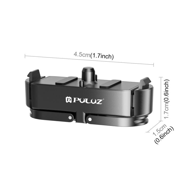 For GoPro HERO13 Black / MAX2 PULUZ Magnetic Quick Release Metal Base (Black)