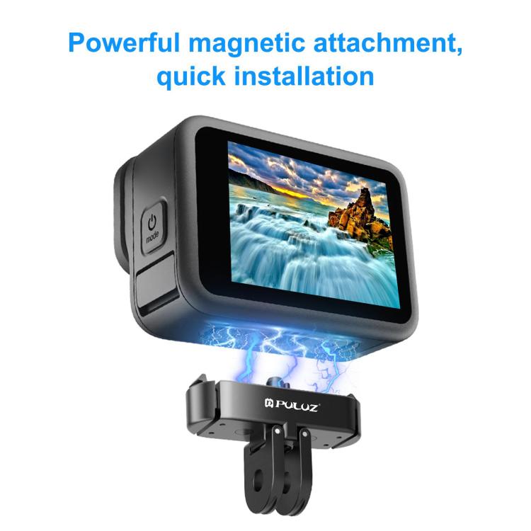 For GoPro HERO13 Black / MAX2 PULUZ Magnetic Quick Release Metal Base (Black)